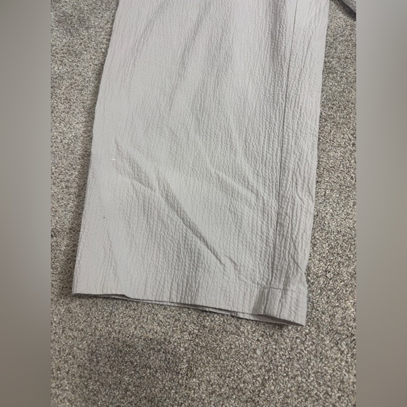 Eileen Fisher Stretch Organic Cotton Crop Pants Wide Leg Large Greige Chalk - Picture 14 of 15